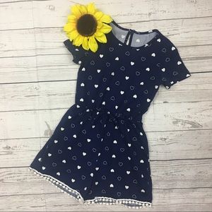 Love Maddie Girls Size 6 / 6X Romper OnePiece Jumpsuit Short Sleeve Blue White